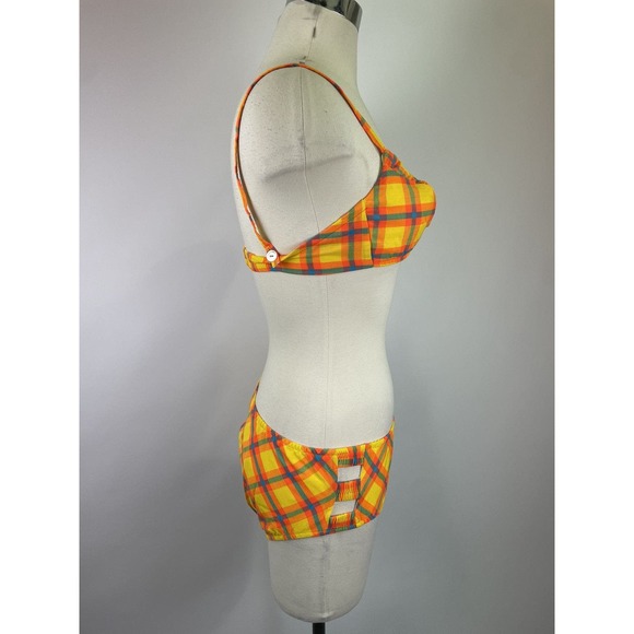Vintage 60s NWT yellow plaid bikini set‎ - Picture 5 of 12